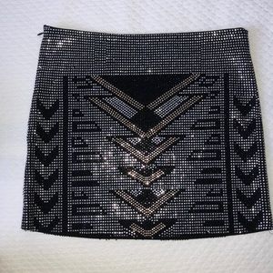 Black bling mini skirt